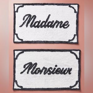 Anthropologie Monsieur and Madame Bath Mats - set of 2